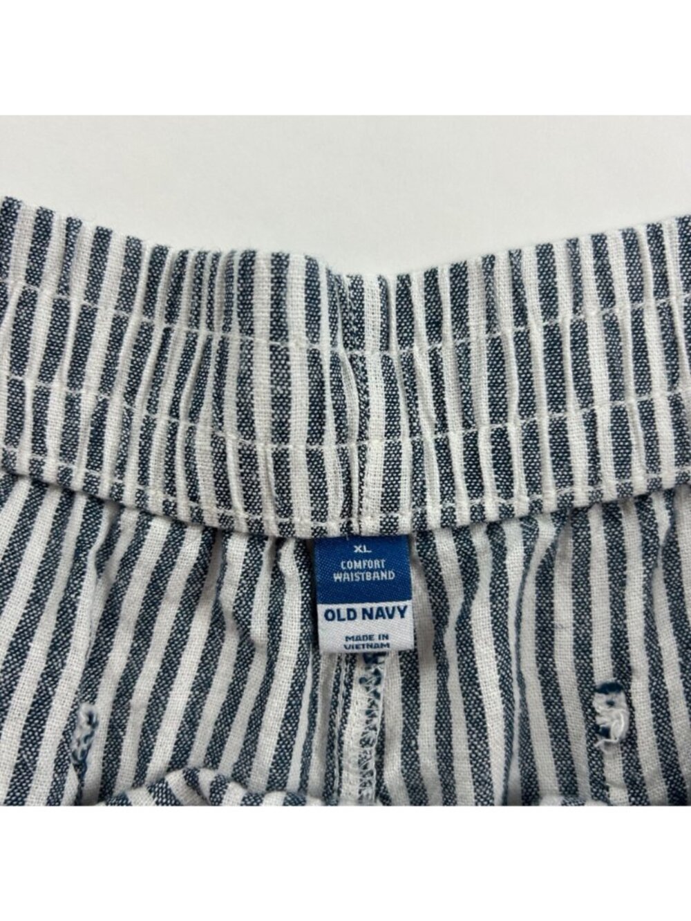 Old Navy Blue Stripe Linen Blend High Rise Pull On Shorts XL - Picture 3 of 6